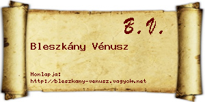 Bleszkány Vénusz névjegykártya